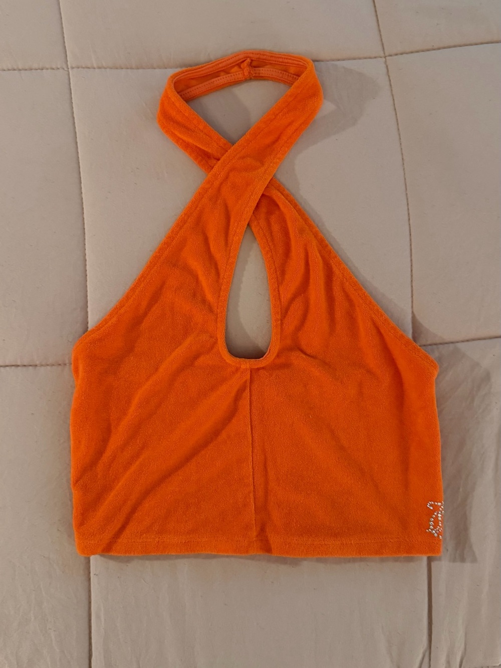 Juicy Couture UO Exclusive Terrycloth Halter Top - Orange